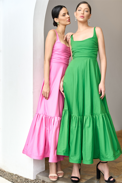 pink and green dresses for women La Valentina Dress – Monica Arguedas Store